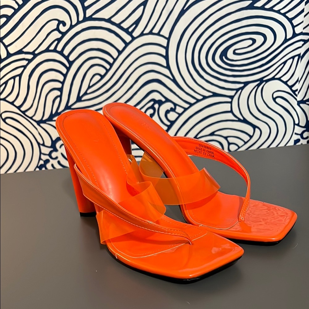 Stylish Orange Women's Heeled Sandals